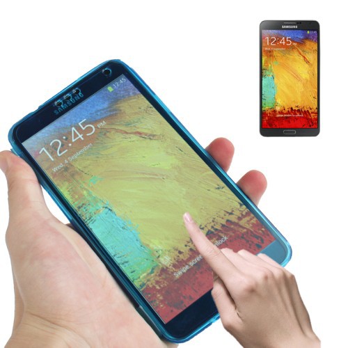 Handyh�lle Flip Quer f�r Handy Samsung Galaxy Note 3 Blau