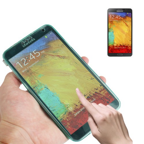 Handyh�lle Flip Quer f�r Handy Samsung Galaxy Note 3 T�rkis