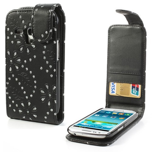  Handyh�lle Strass f�r Case Handy Samsung Galaxy S3 mini i8190 / i8195 / i8200 Schwarz