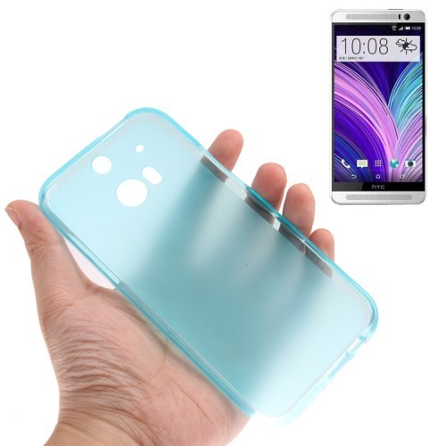 Handyh�lle Transluzente TPU Tasche f�r HTC One 2 M8 Hellblau