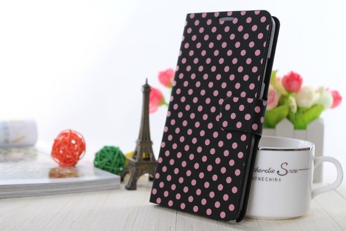 Schutzh�lle Handytasche (Flip Quer) f�r Handy HTC One mini 2 schwarz / pink