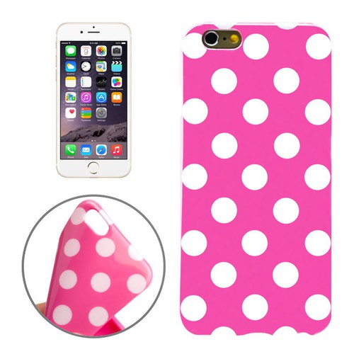 TPU Backcover H�lle gepunktet f�r Handy Apple iPhone 6 Plus Pink / Wei�