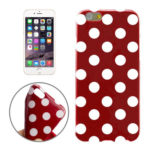 TPU Backcover H�lle gepunktet f�r Handy Apple iPhone 6 Plus Rot / Wei�