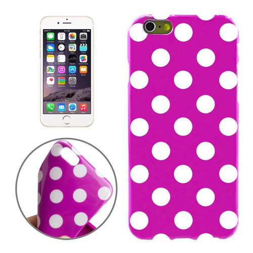 TPU Backcover H�lle gepunktet f�r Handy Apple iPhone 6 Plus Lila / Violett / Wei�