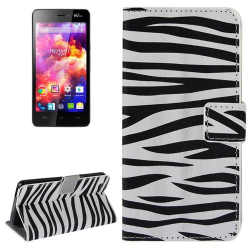 Schutzh�lle Handytasche (Flip Quer) f�r Handy Wiko Highway Signs Zebra Muster