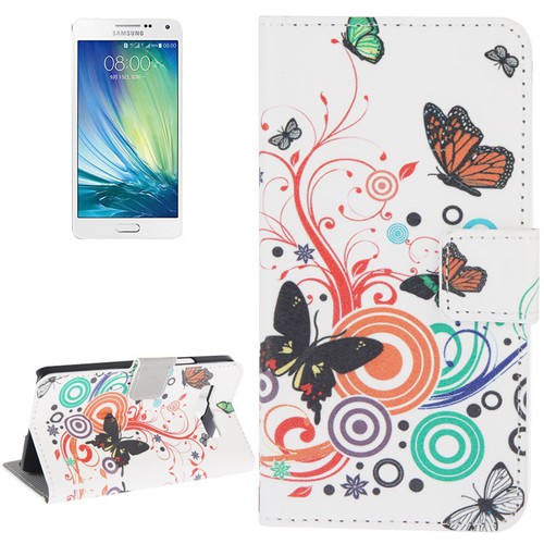 Schutzh�lle Handytasche (Flip Quer) f�r Handy Samsung Galaxy A3 A300F Bunte Schmetterlinge