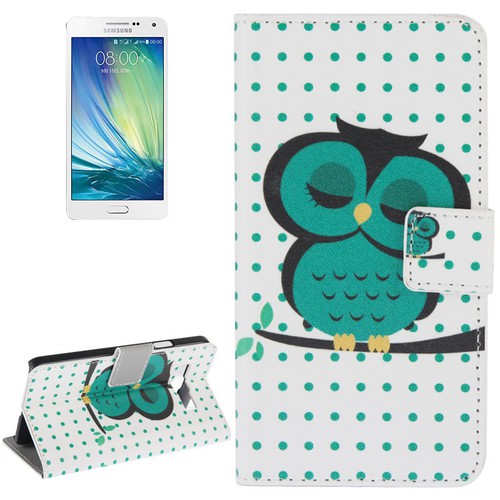 Schutzh�lle Handytasche (Flip Quer) f�r Handy Samsung Galaxy A5 A500F Dicke Eule auf Ast