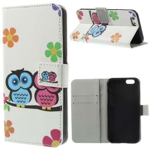 Schutzh�lle Handytasche (Flip Quer) f�r Handy Apple iPhone 6 Plus Verliebtes Eulen Paar
