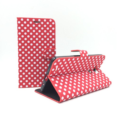 Schutzh�lle Tasche (Flip Quer) f�r Handy Huawei Ascend Mate 7 Rot / Wei�