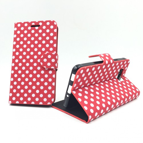 Schutzh�lle Tasche (Flip Quer) f�r Handy Samsung Galaxy Alpha SM-G850F Rot / Wei�