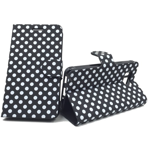 Schutzh�lle Tasche (Flip Quer) f�r Handy Samsung Galaxy Alpha SM-G850F Schwarz / Wei�