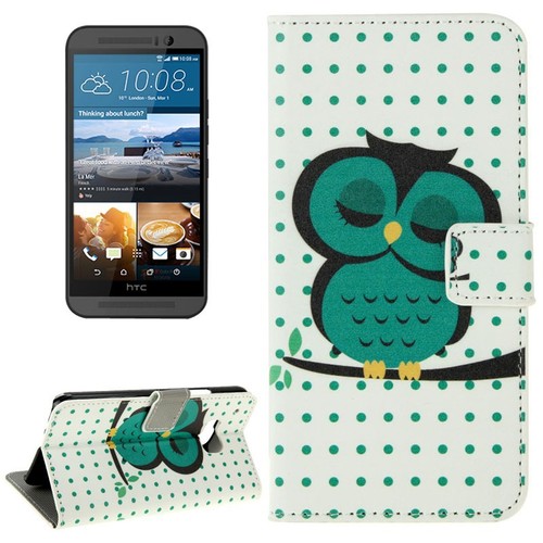 Handyh�lle Tasche f�r Handy HTC One M9 Dicke Eule auf Ast