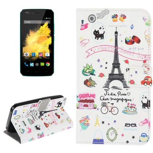 Handyh�lle Tasche f�r Handy Wiko Sunset Eiffelturm Paris
