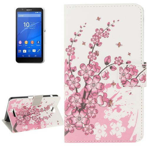 Handyh�lle Tasche f�r Handy Sony Xperia E4 Winterblume