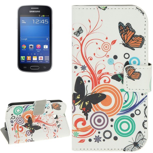Handyh�lle Tasche f�r Handy Samsung Galaxy Trend Lite Bunte Schmetterlinge