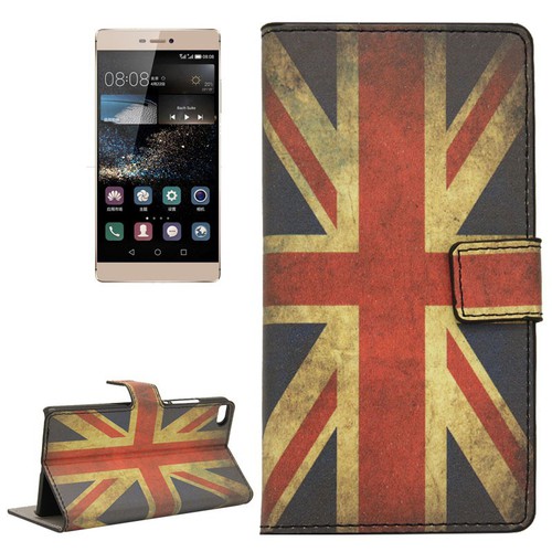 Handyh�lle Tasche f�r Handy Huawei P8 Retro Fahne England / UK
