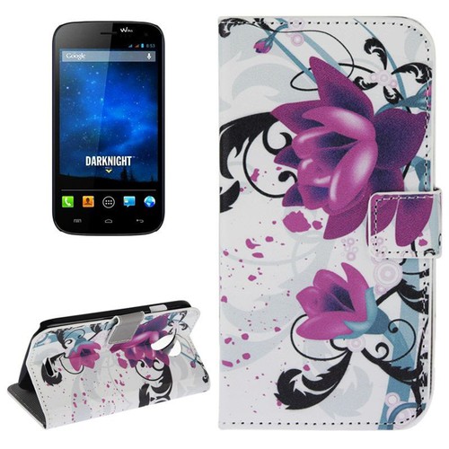 Schutzh�lle Handytasche (Flip Quer) f�r Handy Wiko Darknight Lotusblume