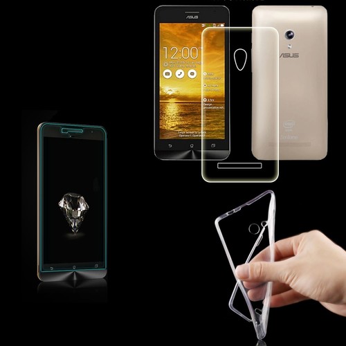 Asus ZenFone 5 Case Handy H�lle Schutz Tasche Ultra D�nn nur 0,3 mm Case Cover Schutzh�lle Schale + Panzer Glas Echtglas Display Schutz