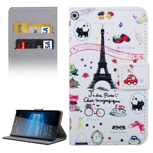 Handyh�lle Tasche f�r Handy Microsoft Lumia 950 Eiffelturm Paris