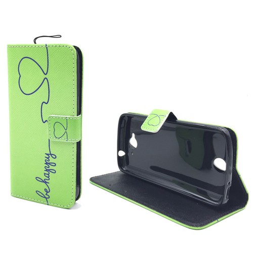 Handyh�lle Tasche f�r Handy Huawei P8 Be Happy Gr�n