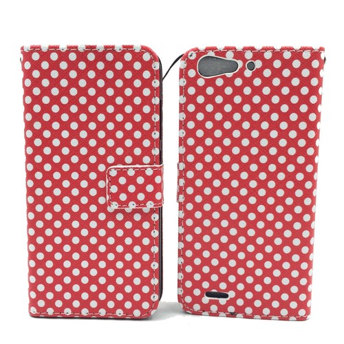 Handyh�lle Tasche f�r Handy ZTE Blade V6 Polka Dot Rot