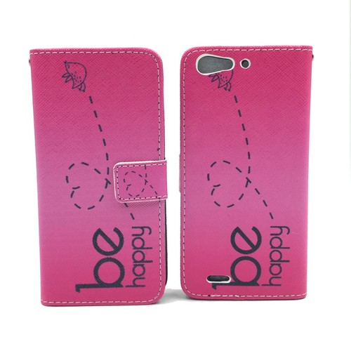  Handyh�lle Tasche f�r Case Handy ZTE Blade V6 Be Happy Pink