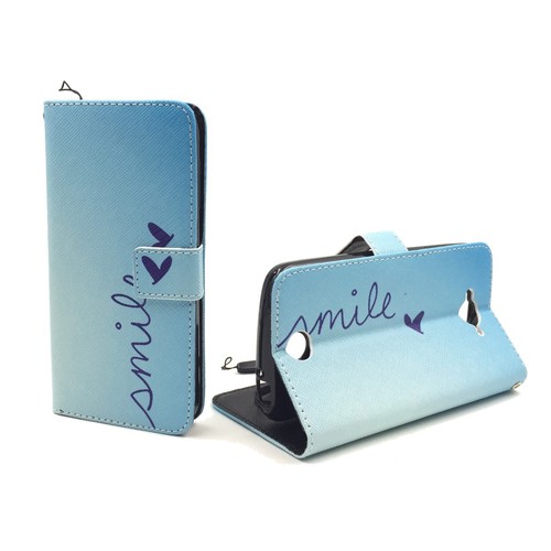Handyh�lle Tasche f�r Handy Acer Liquid Z530 Schriftzug Smile Blau
