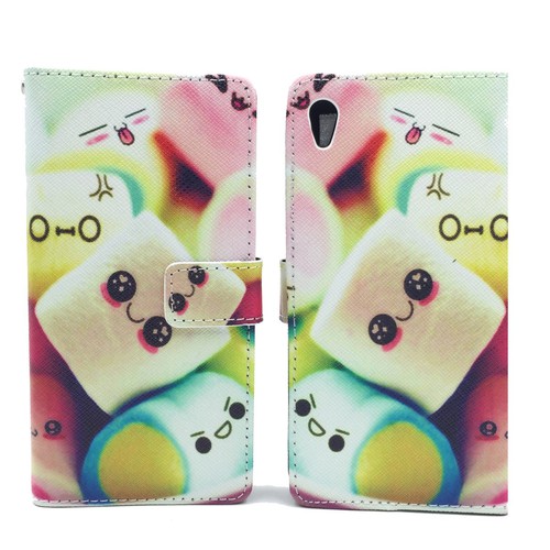 Handyh�lle Tasche f�r Handy Sony Xperia Z5 Premium Schriftzug Marshmallows
