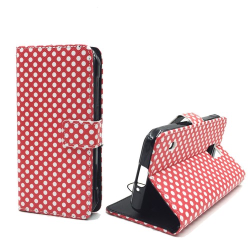 Handyh�lle Tasche f�r Handy Samsung Galaxy S5 Active Polka Dot Rot