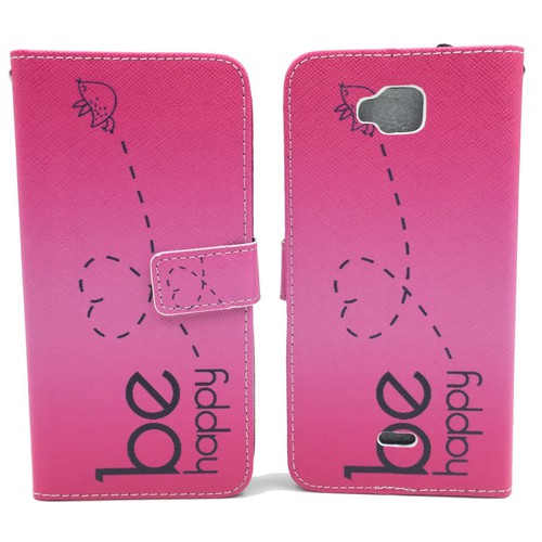 Handyh�lle Tasche f�r Handy Wiko Slide Be Happy Pink