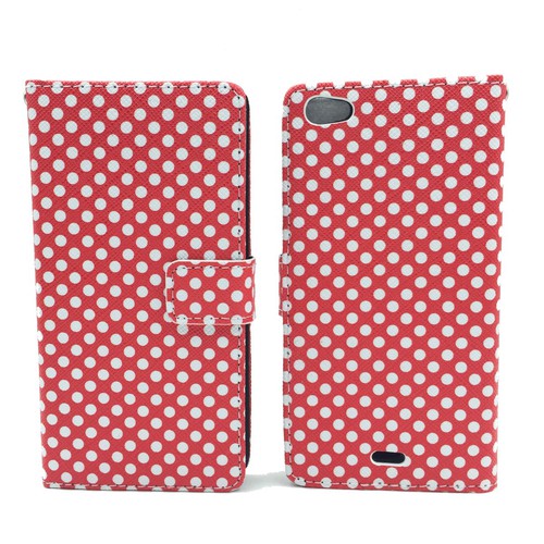 Handyh�lle Tasche f�r Handy Wiko Highway Pure  Polka Dot Rot