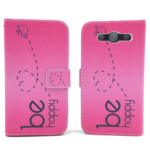 Handyh�lle Tasche f�r Handy Samsung Galaxy S3 / S3 Neo Be Happy Pink