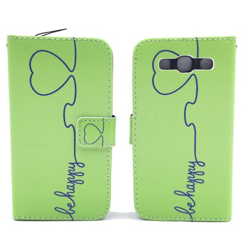 Handyh�lle Tasche f�r Handy Samsung Galaxy S3 / S3 Neo Be Happy Gr�n