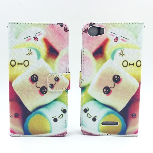 Handyh�lle Tasche f�r Handy Wiko Fever 4G  Schriftzug Marshmallows