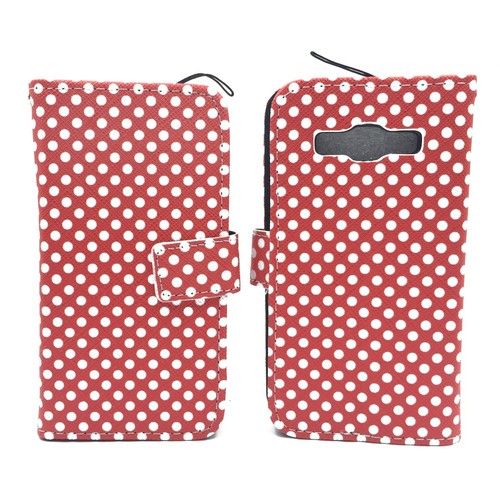 Handyh�lle Tasche f�r Handy Samsung Galaxy A3 Polka Dot Rot