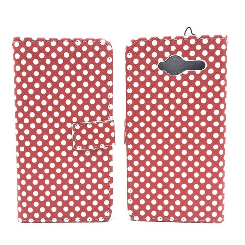 Handyh�lle Tasche f�r Handy ZTE Blade L3 Polka Dot Rot