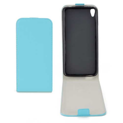 Flip Schutz H�lle f�r Alcatel Idol 3 (5.5) Hellblau Leder-Imitat Slim Flex