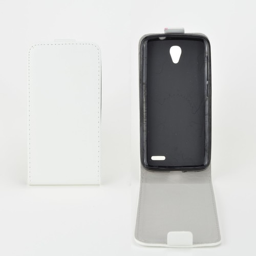 Flip Schutz H�lle f�r Alcatel Pop 2 (4.5) Wei� Leder-Imitat Slim Flex