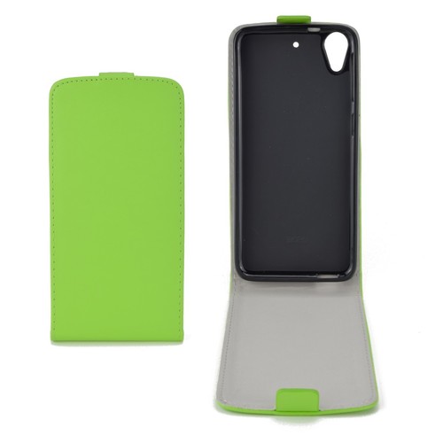 Flip Schutz H�lle f�r HTC Desire 626 Gr�n Leder-Imitat Slim Flex