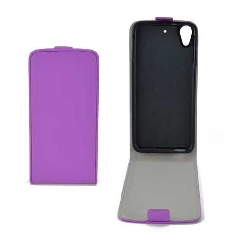 Flip Schutz H�lle f�r HTC Desire 626 Lila Leder-Imitat Slim Flex