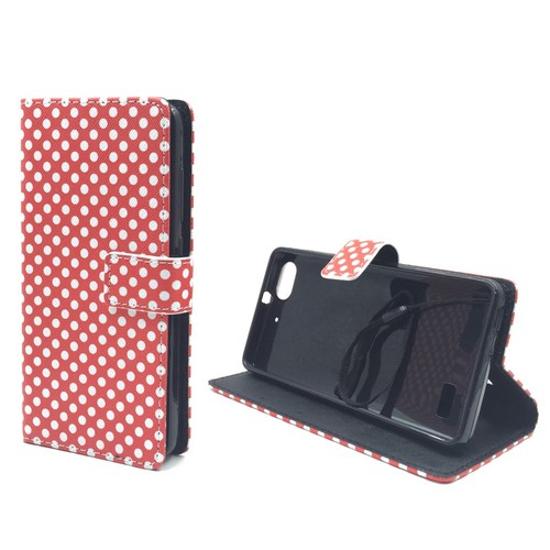 Handyh�lle Tasche f�r Handy Huawei G Play Mini Polka Dot Rot