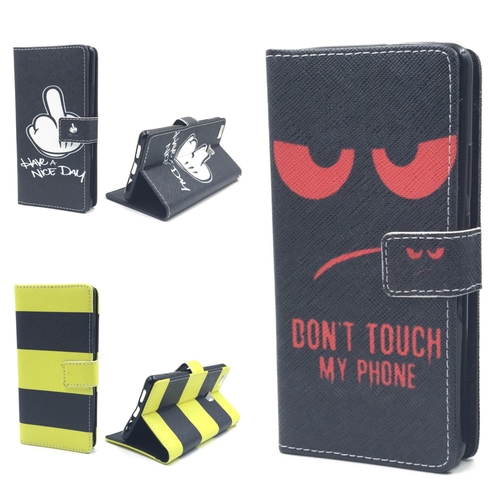  Handy Tasche Book Style Rahmen Flip Cover Case Schutz H�lle Etui Motiv Wallet