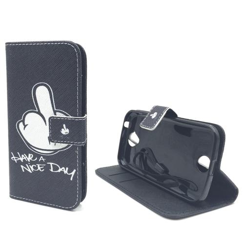 Handyhlle Tasche fr Handy Acer Liquid Z330 Have A Nice Day Schwarz