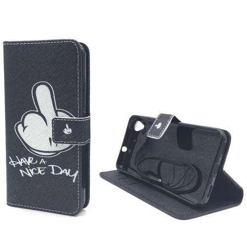 Handyh�lle Tasche f�r Handy Huawei Y6 Have A Nice Day Schwarz