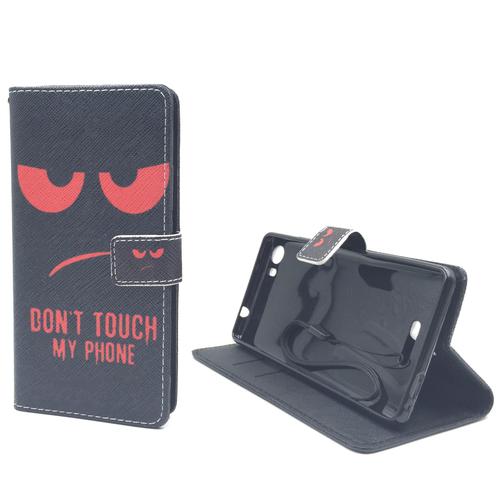 Handyh�lle Tasche f�r Handy Wiko Fever 4G Dont Touch My Phone Rot