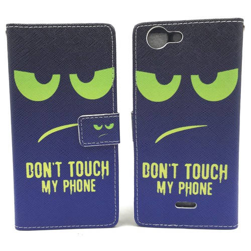 Handyh�lle Tasche f�r Handy Wiko Pulp Dont Touch My Phone Gr�n