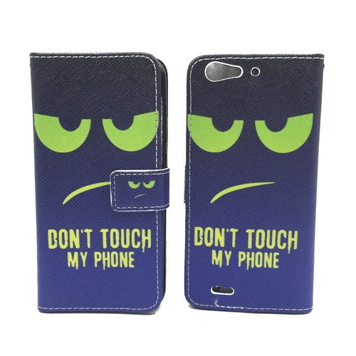  Handyh�lle Tasche f�r Case Handy ZTE Blade V6 Dont Touch My Handy Gr�n