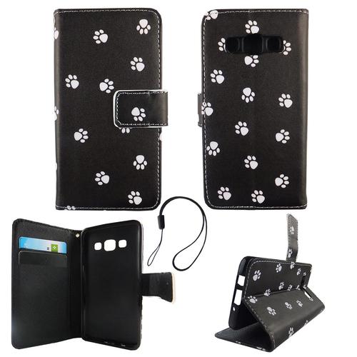 Handyh�lle Tasche f�r Handy Samsung Galaxy A3 2015 Polka Dot Hundepfoten