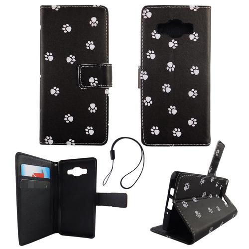 Handyh�lle Tasche f�r Handy Samsung Galaxy A5 2015 Polka Dot Hundepfoten