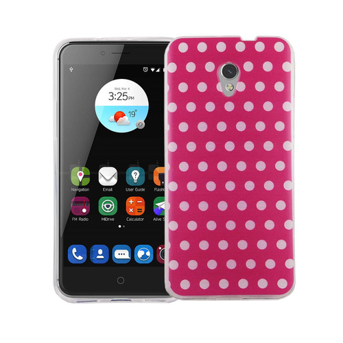 Handy H�lle f�r ZTE Blade V7 Cover Case Schutz Tasche Motiv Slim Silikon TPU Polka Dot Pink